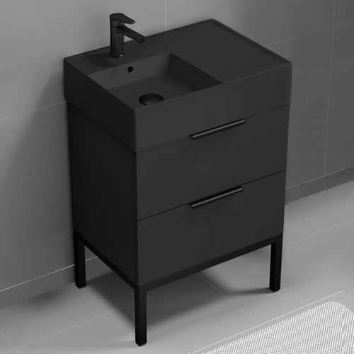Black Vanity, Modern, 24 Inch, Free Standing Nameeks DERIN51