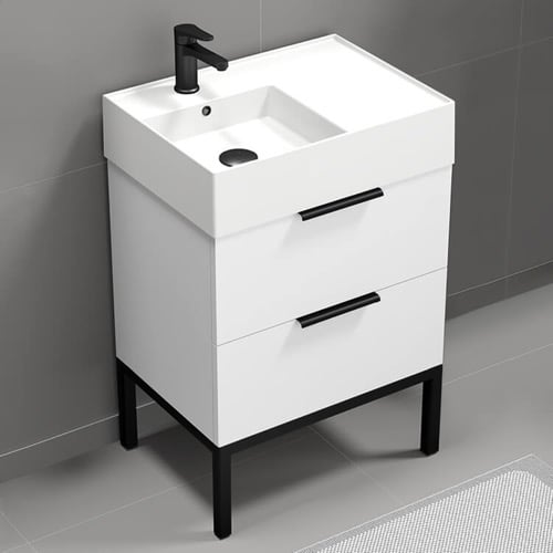 Modern Small Bathroom Vanity, 24 Inch, Free Standing Nameeks DERIN7