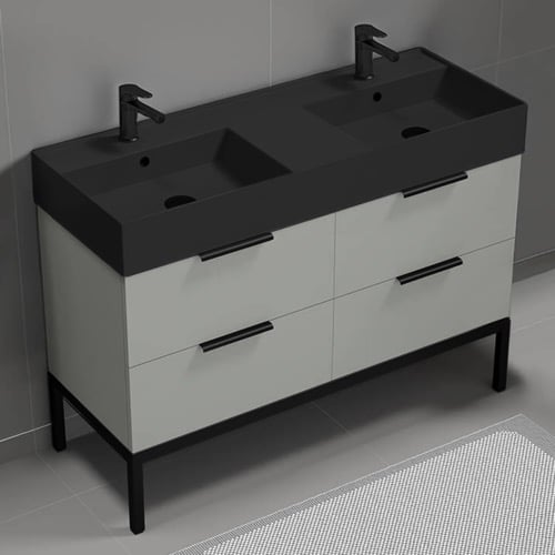 Modern Double Bathroom Vanity, 48 Inch Nameeks DERIN92