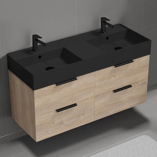 Double Floating Bathroom Vanity, Modern, 48 Inch Nameeks DERIN93