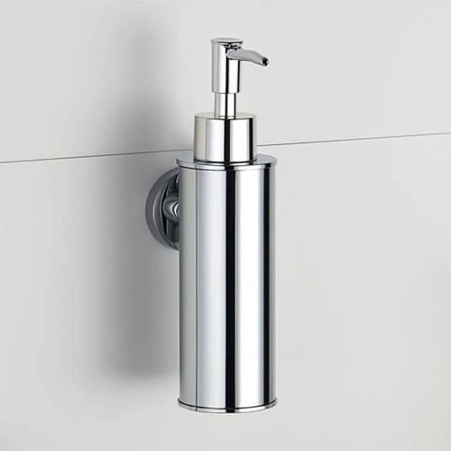 Soap Dispenser, Wall Mounted, Round, Chrome Nameeks NCB86
