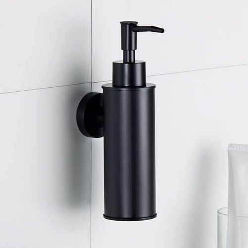 Soap Dispenser, Wall Mounted, Round, Matte Black Nameeks NCB87