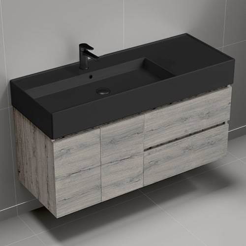 Wall Mounted Bathroom Vanity, Modern, 48 Inch Nameeks BLOCK100