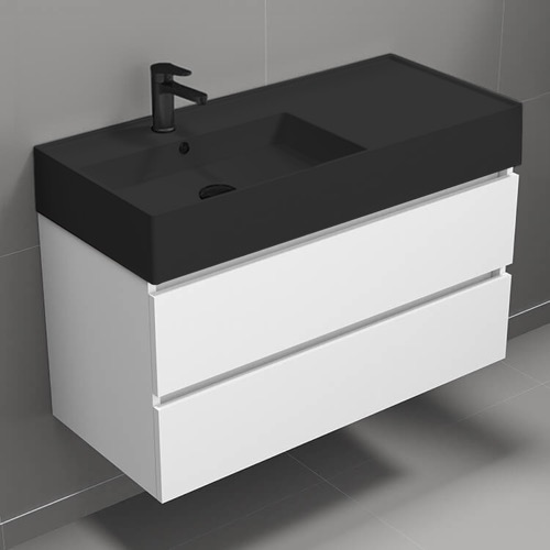 Wall Mounted Bathroom Vanity, Modern, 40 Inch Nameeks BLOCK72