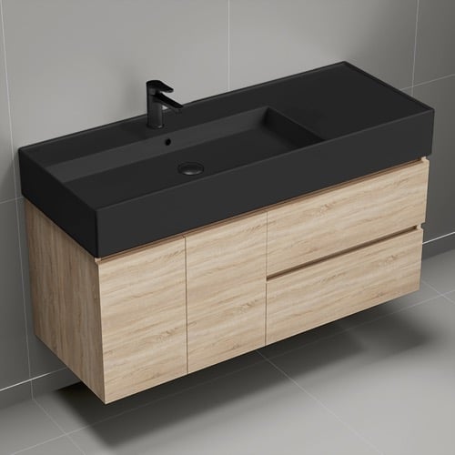 Wall Mounted Bathroom Vanity, Modern, 48 Inch Nameeks BLOCK97