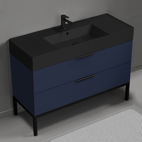 Modern Bathroom Vanity, Blue, 48 Inch, Free Standing Nameeks DERIN439