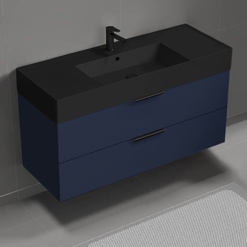 Floating Bathroom Vanity, Modern, Blue, 48 Inch Nameeks DERIN447