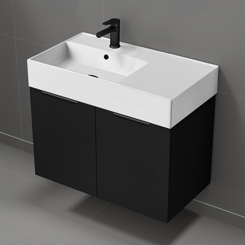 Floating Vanity, Black, Modern, 32 Inch Nameeks DERIN596