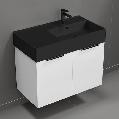 Floating Vanity - Modern, 32 Inch, Glossy White Nameeks DERIN740
