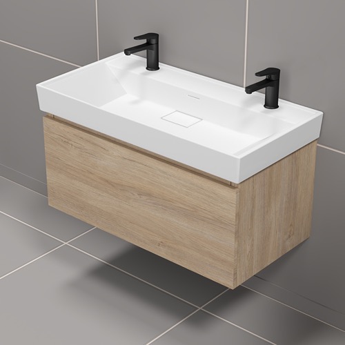Double Bathroom Vanity, Floating, Modern, 40 Inch Nameeks SHARP31