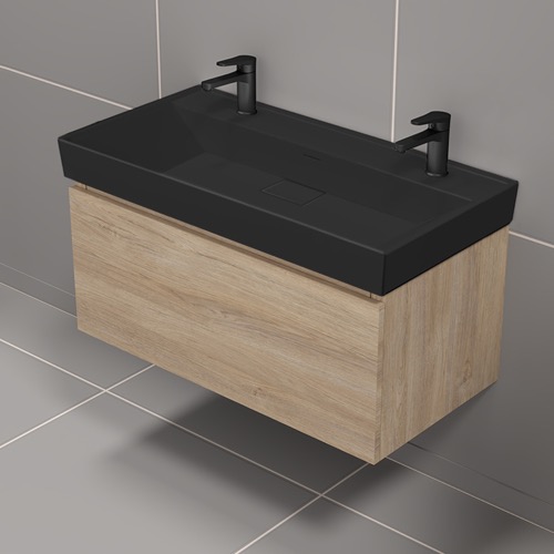 Double Floating Bathroom Vanity, Modern, 40 Inch Nameeks SHARP34