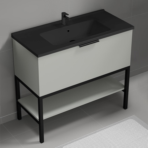 Bathroom Vanity - Modern, 40 Inch, Grey Mist, Free Standing Nameeks BODRUM102