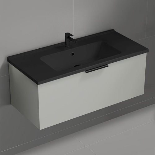 Floating Vanity - Modern, 40 Inch, Grey Mist Nameeks BODRUM106