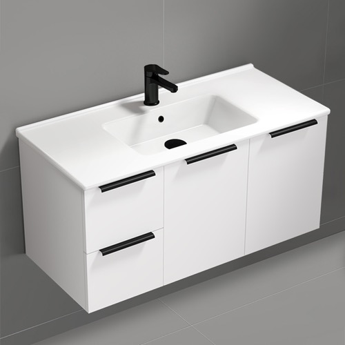 Wall Mounted Bathroom Vanity, Modern, 40 Inch Nameeks BODRUM136