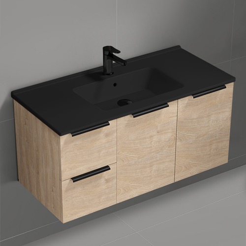 Floating Vanity - Modern, 40 Inch, Brown Oak Nameeks BODRUM144