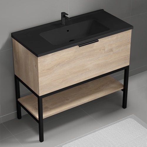 Free Standing Bathroom Vanity, Modern and Shelf, 40 Inch Nameeks BODRUM99
