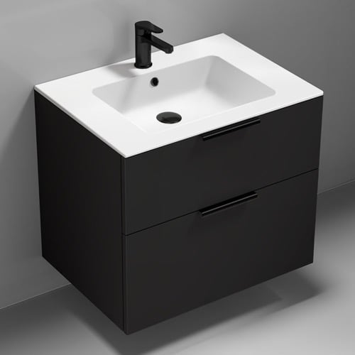 Black Vanity, Wall Mounted, Modern, 28 Inch Nameeks IBIZA7