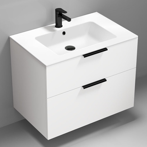 Wall Mounted Bathroom Vanity, Modern, 32 Inch Nameeks IBIZA12