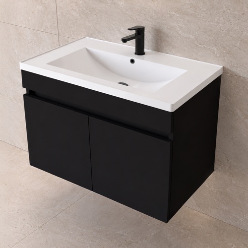 Floating Bathroom Vanity - 30 Inch, Modern, Matte Black Nameeks MINI68