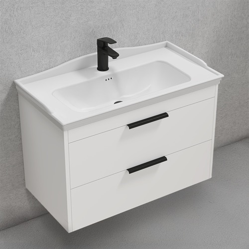 Floating Bathroom Vanity, Glossy White, 32 Inch Nameeks MARBELLA8
