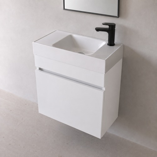 Small Floating Vanity, 24 Inch, Modern, Glossy White Nameeks MINI43