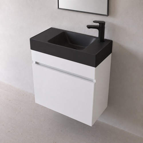 Small Floating Bathroom Vanity - 24 Inch, Modern, Glossy White Nameeks MINI46