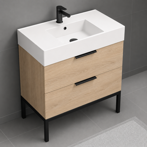 Bathroom Vanity, Modern Bathroom Vanity, 32 Inch, Free Standing Nameeks DERIN2