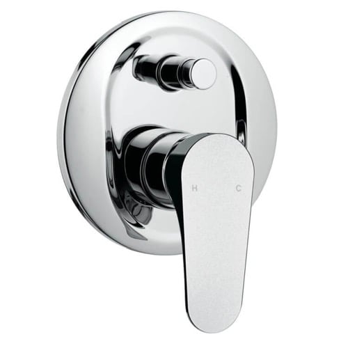 Contemporary Built-In Bath Shower Diverter In Brass, Rough-In Valve Included Remer L09US