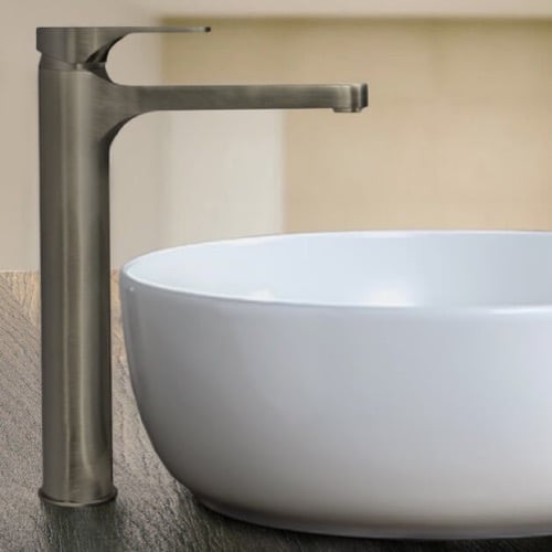 Brushed Nickel Round Vessel Sink Faucet Remer L10LXLUSNL-NB