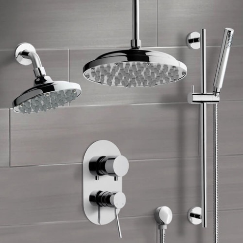 Dual Shower Head Shower System with Handheld Remer DCS03