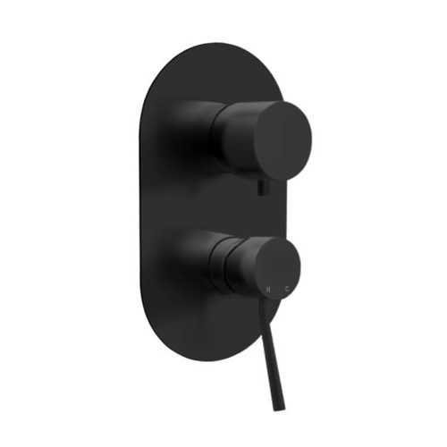 Matte Black Three Way Shower Diverter, Rough-In Valve Included Remer N93US-NO