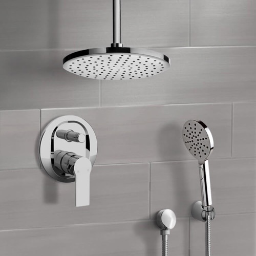 Ceiling Rain Shower System with Handheld, Rain Shower Head, Shower Faucet Set Remer SFH70