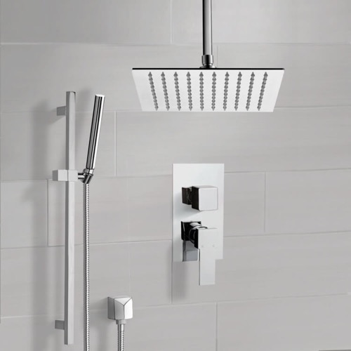 Ceiling Rain Shower System with Handheld, Rain Shower Head, Shower Faucet Set Remer SFR51