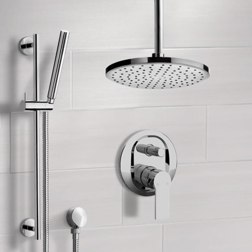 Ceiling Rain Shower System with Handheld, Rain Shower Head, Shower Faucet Set Remer SFR74