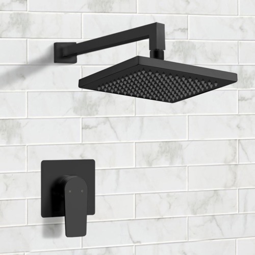 Matte Black Rain Shower Faucet Set, Rain Shower Head, Shower Faucet Remer SS41