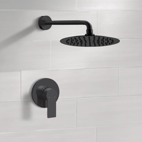 Matte Black Rain Shower Faucet Set, Rain Shower Head, Shower Faucet Remer SS55