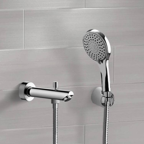 Chrome Wall Mounted Tub Spout Kit with Hand Shower Remer TDH03