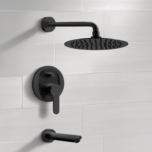 Matte Black Tub and Shower Faucet Set Remer TSF42