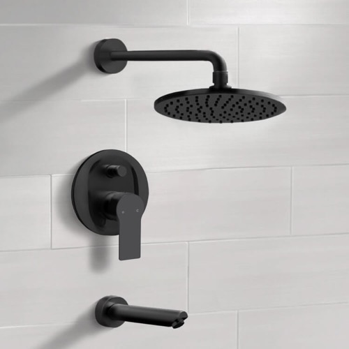 Matte Black Tub and Shower Faucet Set Remer TSF56