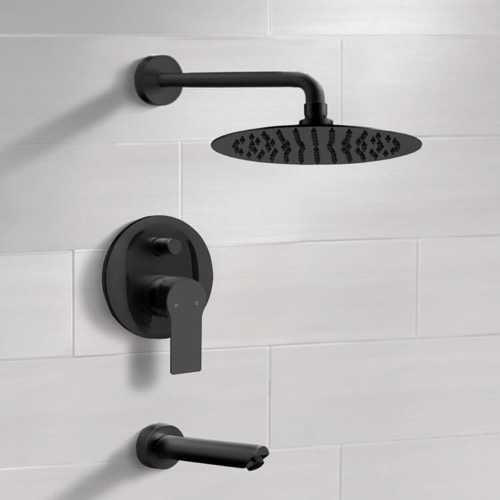Matte Black Tub and Shower Faucet Set Remer TSF57