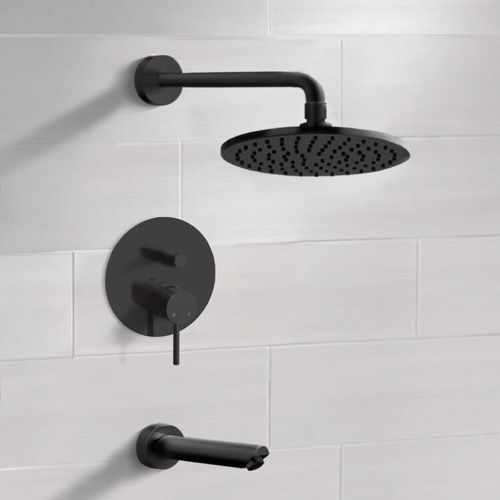 Matte Black Tub and Shower Faucet Set Remer TSF58
