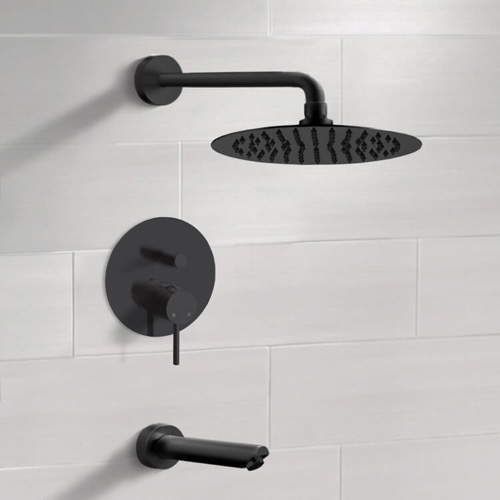 Matte Black Tub and Shower Faucet Set Remer TSF59