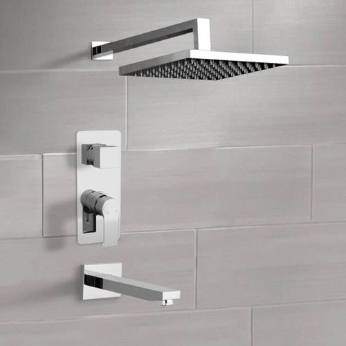 Tub and Shower Faucet Set with Rain Shower Head Remer TSF60