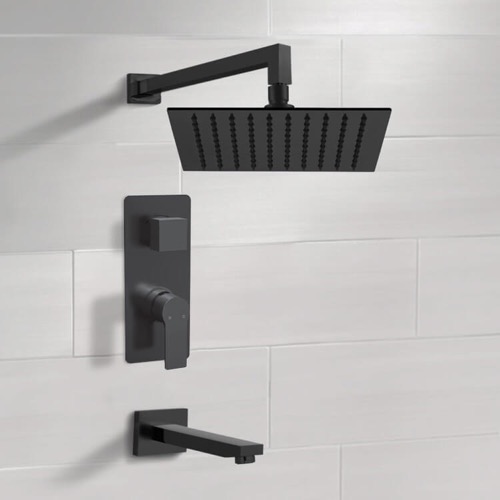 Matte Black Tub and Shower Faucet Set Remer TSF62