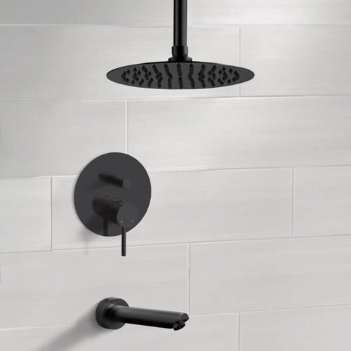 Matte Black Ceiling Tub and Shower Faucet Set Remer TSF65
