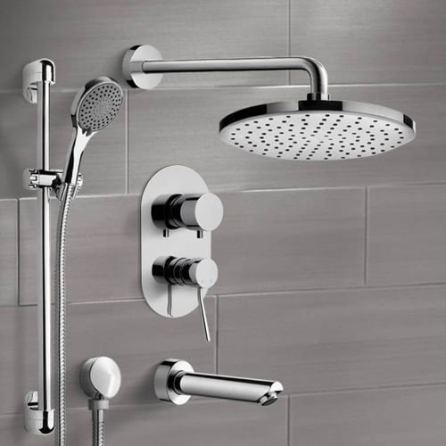 Tub and Shower Faucet Set with Handheld and Rain Shower Head Remer TSR49