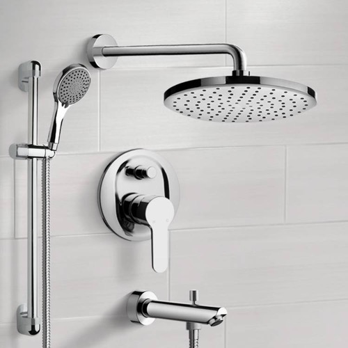Tub and Shower Faucet Set with Handheld and Rain Shower Head Remer TSR53