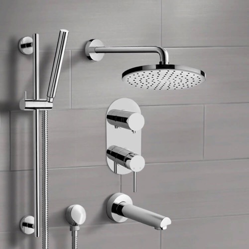 Tub and Shower Faucet Set with Handheld and Rain Shower Head Remer TSR60