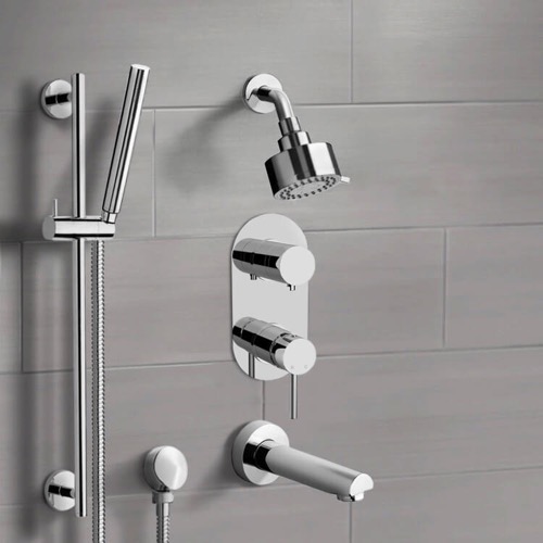 Tub and Shower Faucet Set with Handheld Remer TSR61