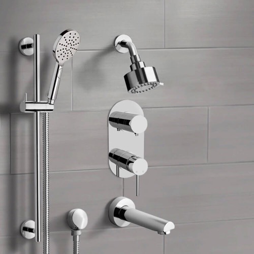 Tub and Shower Faucet Set with Handheld Remer TSR64